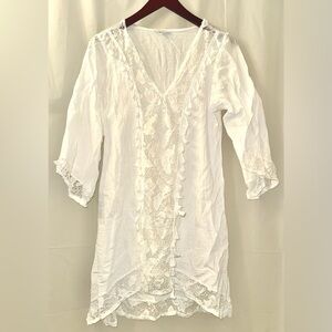 Debbie Katz White V-Neck Tunic Cover-Up